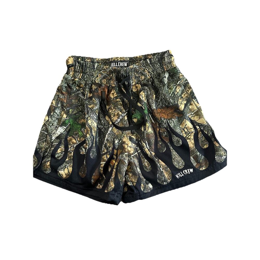 Kill Crew Size Small Muay Wildfire Black Shorts Mid Thigh Cut